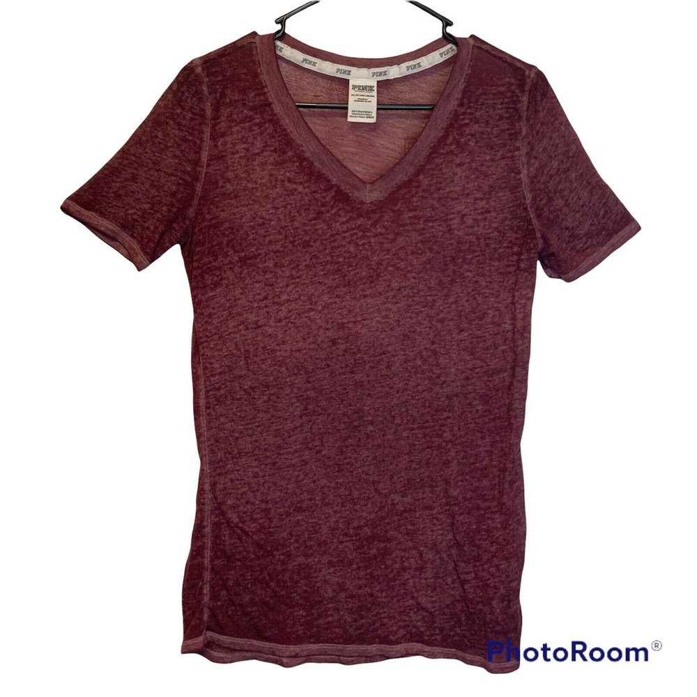 Victoria Secret PINK Women's Sheer Shirt Top Size XS Burgandy